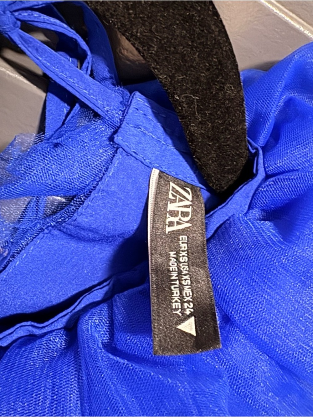 Zara Cobalt Blue Ruffle Top - Picture 2 of 7